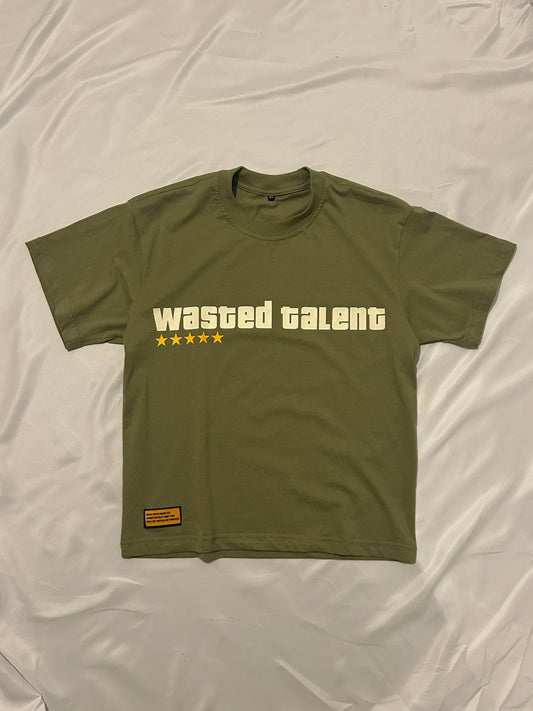 wasted tee army green