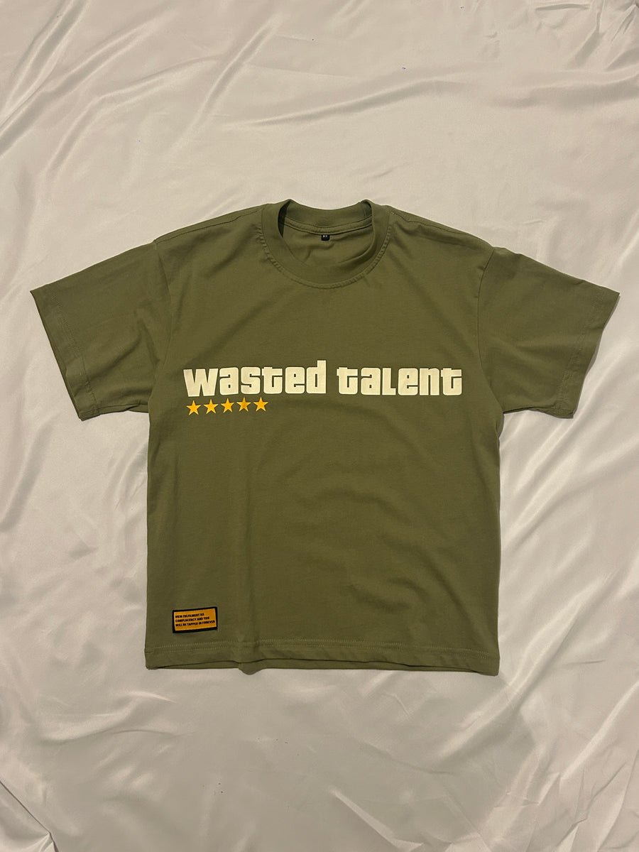 wasted tee army green